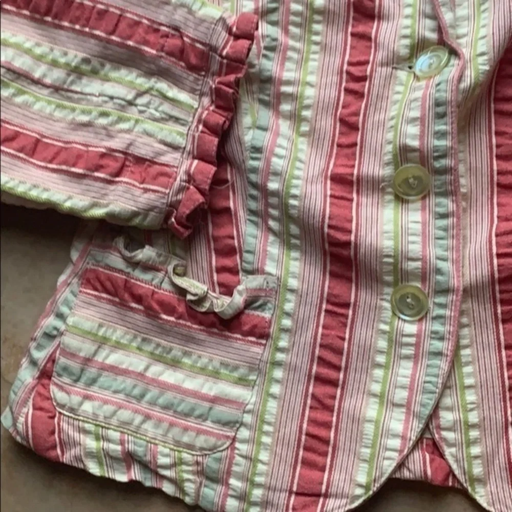 CAbi Pink and Cream Striped Blazer - Picture 6 of 7